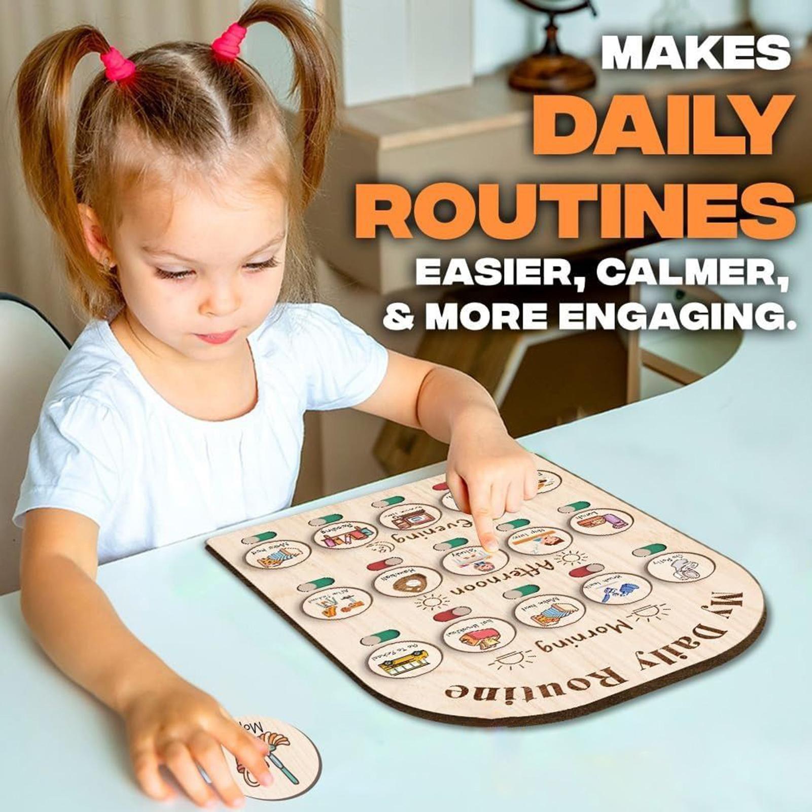 Kids Education Planner - Visual Schedule For Kids Wooden Visual