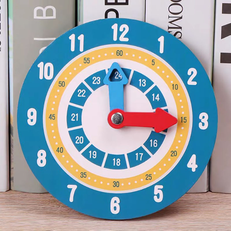 Montessori Learning Clock Wood - Kids Educational Watch ulasan dan harga