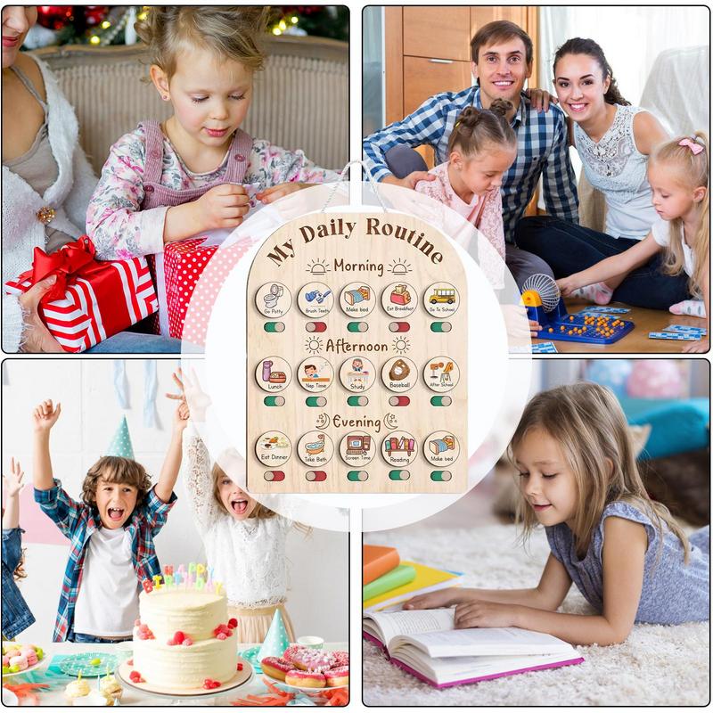 Visual Schedule For Kids Woode - Kids Education Planner ulasan dan harga