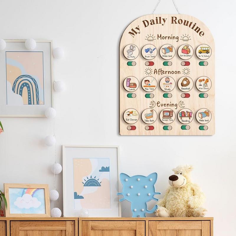 Toddler Routine Chart Wooden V - Kids Education Planner ulasan dan harga