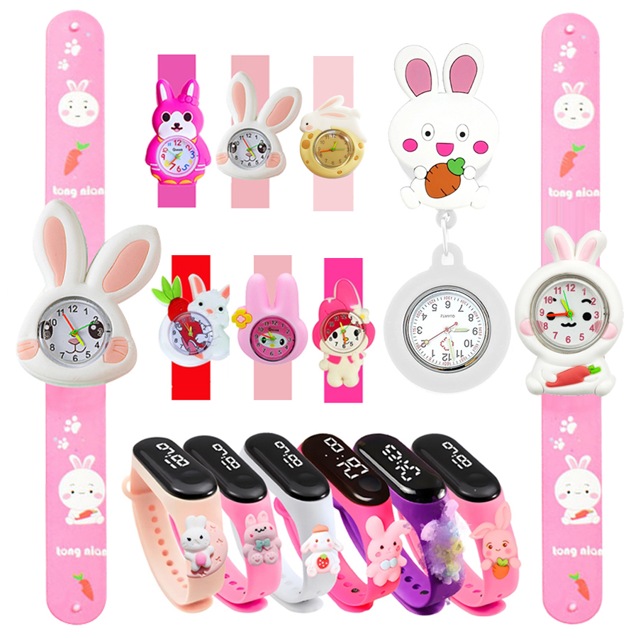 Printed Strap Cartoon Rabbit C - Kids Educational Watch ulasan dan harga