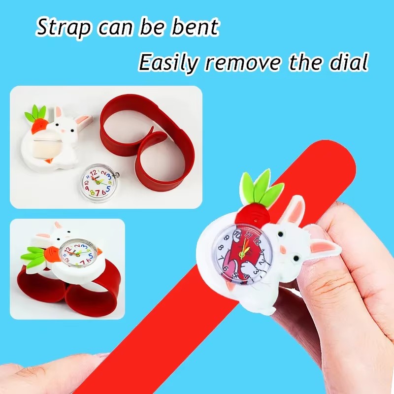 Printed Strap Cartoon Rabbit C - Kids Educational Watch ulasan dan harga
