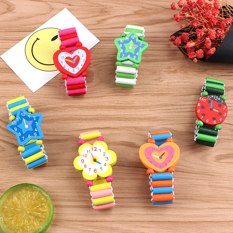3pcs/lot Wooden Wristwatches N - Kids Educational Watch ulasan dan harga