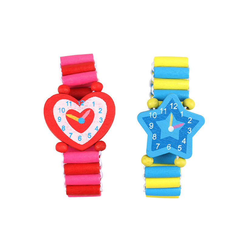 3pcs/lot Wooden Wristwatches N - Kids Educational Watch ulasan dan harga