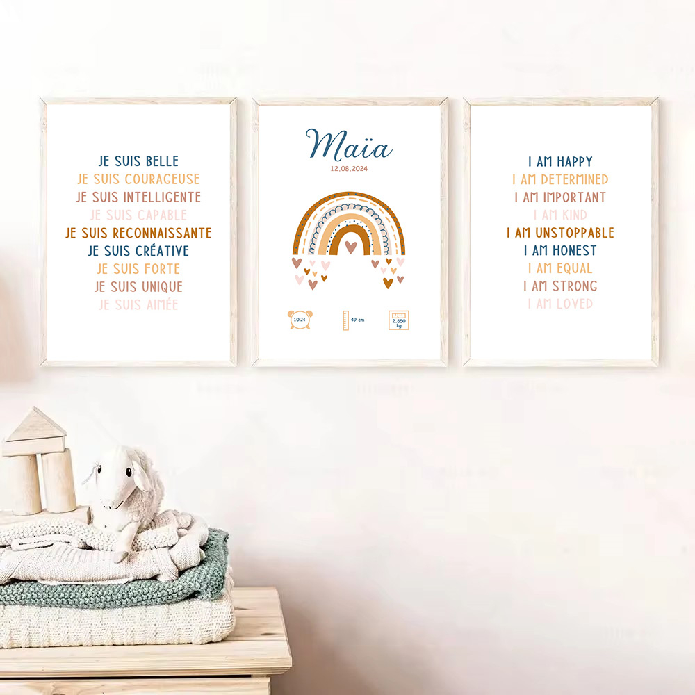 Custom Baby Name Birth Poster  - Kids Education Quote ulasan dan harga