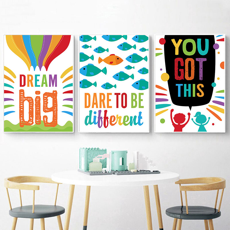 Colorful Cute Dream Big Quotes - Kids Education Quote ulasan dan harga