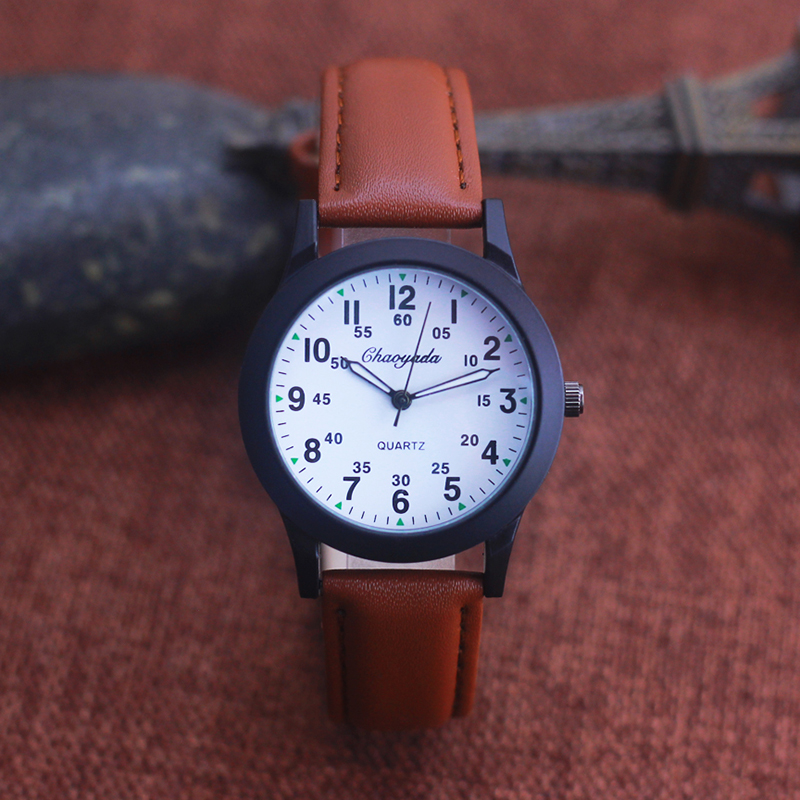 Chaoyada Fashion Men Boys Leat - Kids Educational Watch ulasan dan harga