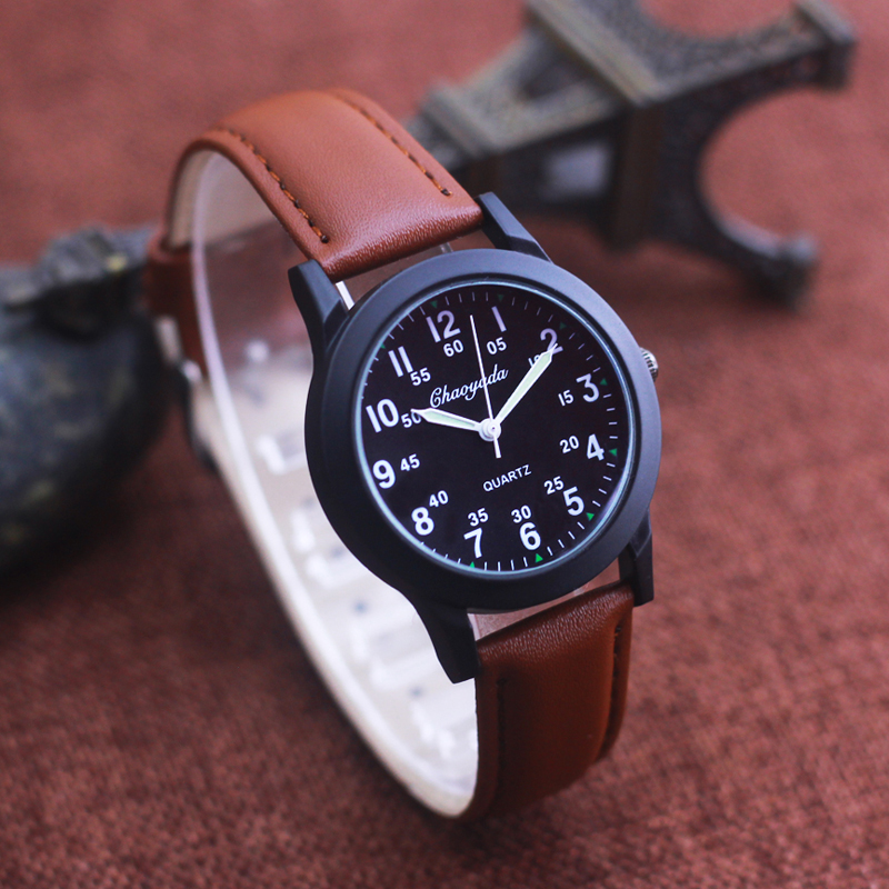 Chaoyada Fashion Men Boys Leat - Kids Educational Watch ulasan dan harga